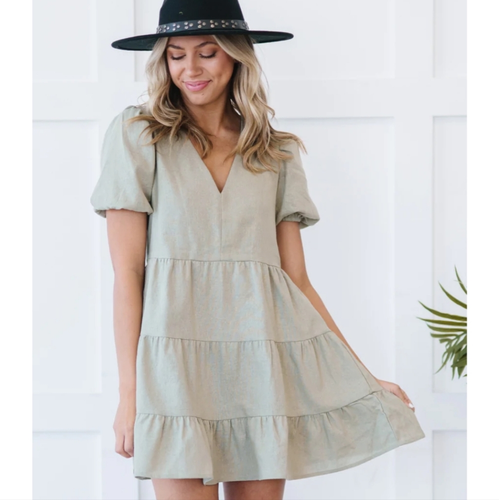 Seattle Sights Tiered Mini Dress